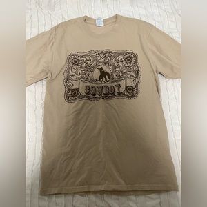 Cream, cowboy T-shirt